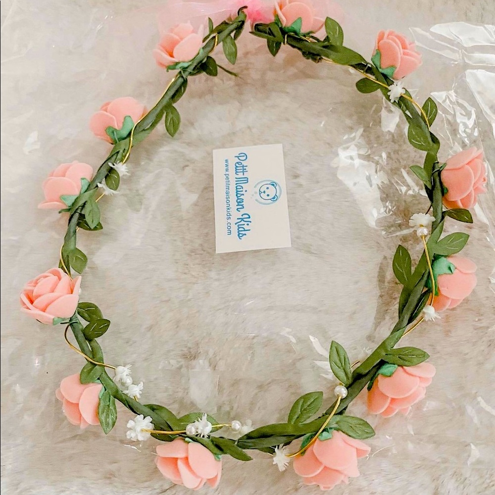 Pink Flower Hair Wreath